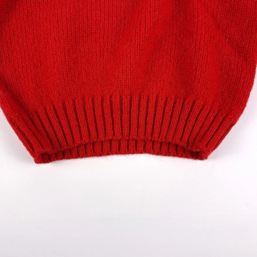 VTG Clansman 100% Shetland Wool Childrens Sweater‎ 10/30 Red Navy Blue Fair Isle
